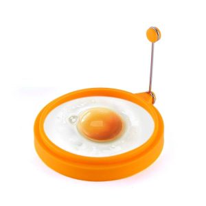 DIY Breakfast Round Silicone Egg Ring Fried Egg Mould Pancake Ring Non-stick Kitchen Cooking Mould (Orange)
