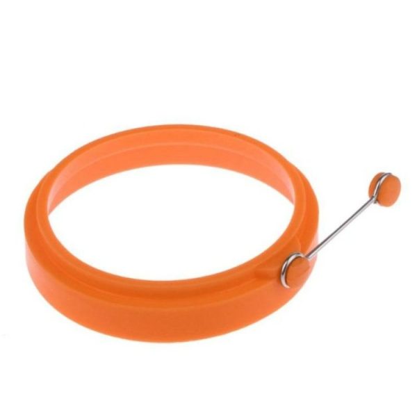 DIY Breakfast Round Silicone Egg Ring Fried Egg Mould Pancake Ring Non-stick Kitchen Cooking Mould (Orange) - Image 2