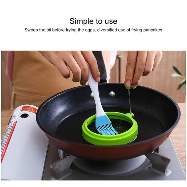 DIY Breakfast Round Silicone Egg Ring Fried Egg Mould Pancake Ring Non-stick Kitchen Cooking Mould (Orange) - Image 4