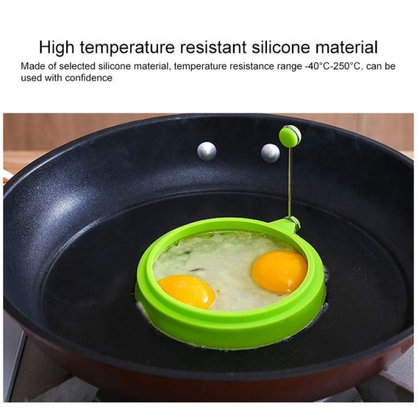 DIY Breakfast Round Silicone Egg Ring Fried Egg Mould Pancake Ring Non-stick Kitchen Cooking Mould (Orange) - Image 5