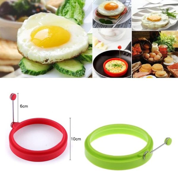 DIY Breakfast Round Silicone Egg Ring Fried Egg Mould Pancake Ring Non-stick Kitchen Cooking Mould (Orange) - Image 6