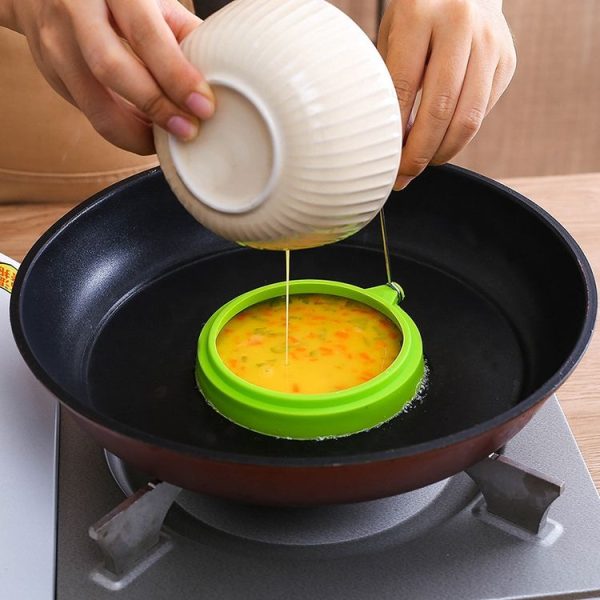 DIY Breakfast Round Silicone Egg Ring Fried Egg Mould Pancake Ring Non-stick Kitchen Cooking Mould (Orange) - Image 7