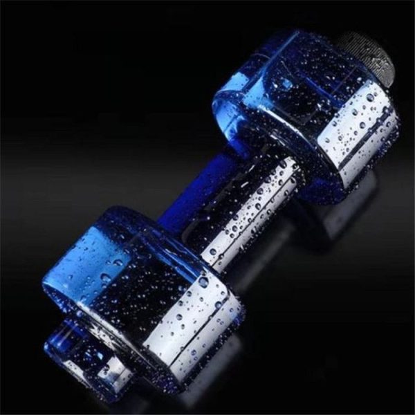 2 PCS 550ML Dumbbell Cup Fitness Sports Bottle Plastic Personality Cup (Blue)