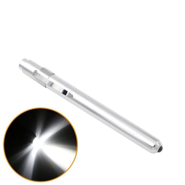 5 PCS Mini Pocket Penlight Torch Light LED Flashlight Mouth Ear Care Inspection Lamp (Silver)