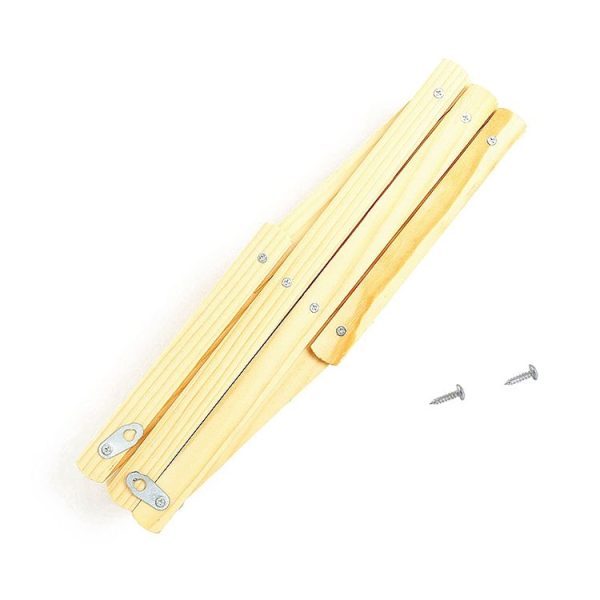 Solid Wooden Retractable Wall Hanging Folding Coat Rack Drying Rack - Image 4