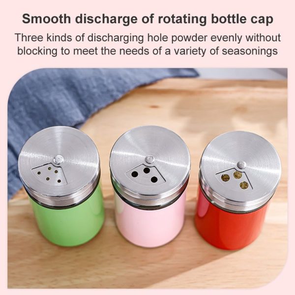 Stainless Steel Lid Glass Seasoning Jar Kitchen Supplies (Transparent) - Image 2