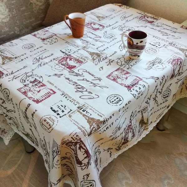 Eiffel Tower Cotton Linen Tablecloth Multi-purpose Universal Coffee Table Dustproof Cover, Size: 60x60cm - Image 2