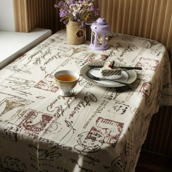 Eiffel Tower Cotton Linen Tablecloth Multi-purpose Universal Coffee Table Dustproof Cover, Size: 60x60cm - Image 3