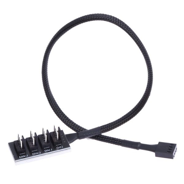2 PCS Computer Fan PWM Hub Computer Chassis Fan Hub (A Drag Four) - Image 2