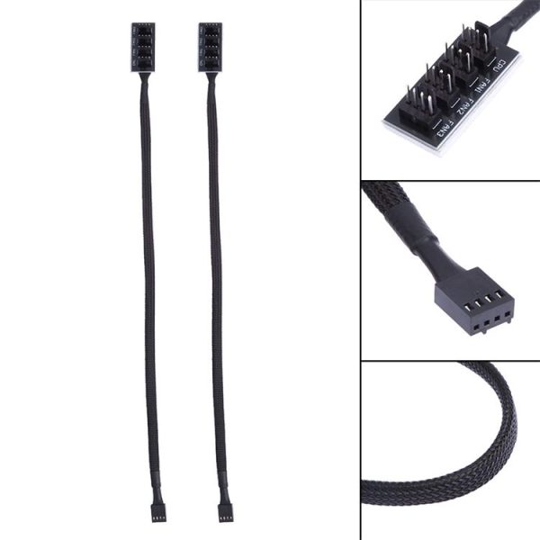 2 PCS Computer Fan PWM Hub Computer Chassis Fan Hub (A Drag Four) - Image 4