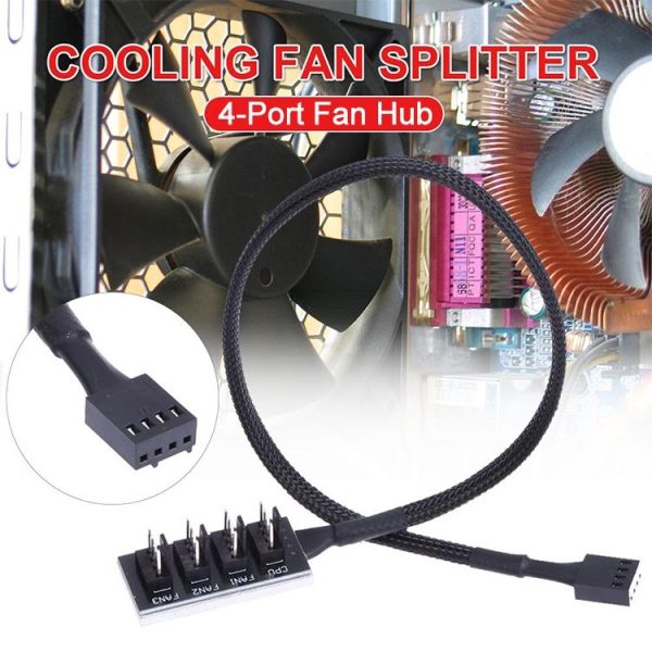 2 PCS Computer Fan PWM Hub Computer Chassis Fan Hub (A Drag Four) - Image 5