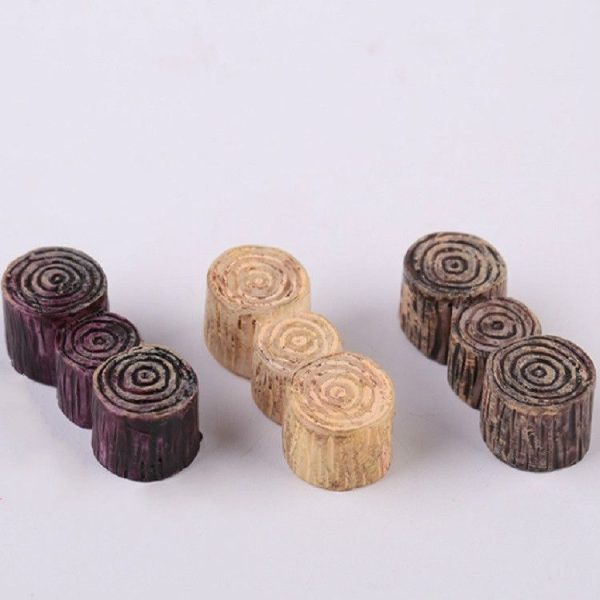 3 PCS Handmade Sand Table Model Micro Landscape Decorative Wood Pile Wooden Pier Stump Ornaments, Random Color Delivery, Style: Wooden Pile Bridge - Image 4