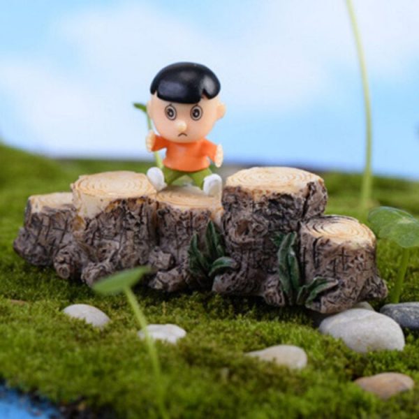 3 PCS Handmade Sand Table Model Micro Landscape Decorative Wood Pile Wooden Pier Stump Ornaments, Random Color Delivery, Style: Five Stumps Bridge - Image 3