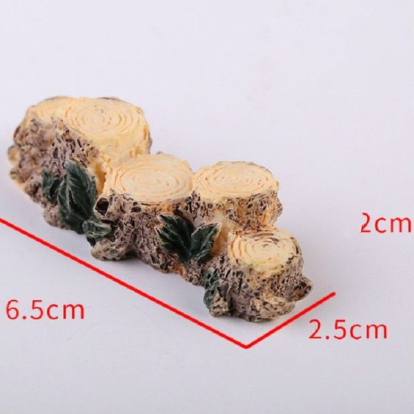 3 PCS Handmade Sand Table Model Micro Landscape Decorative Wood Pile Wooden Pier Stump Ornaments, Random Color Delivery, Style: Five Stumps Bridge - Image 5