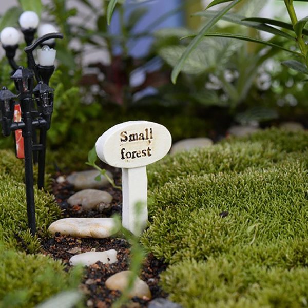 Succulents Moss Micro Landscape Small Ornaments Forest Signs Flower Inserts (White) - Image 3