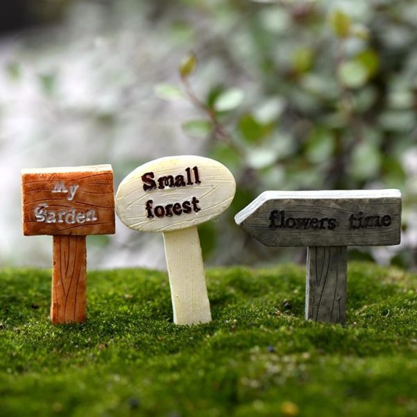 Succulents Moss Micro Landscape Small Ornaments Forest Signs Flower Inserts (White) - Image 4