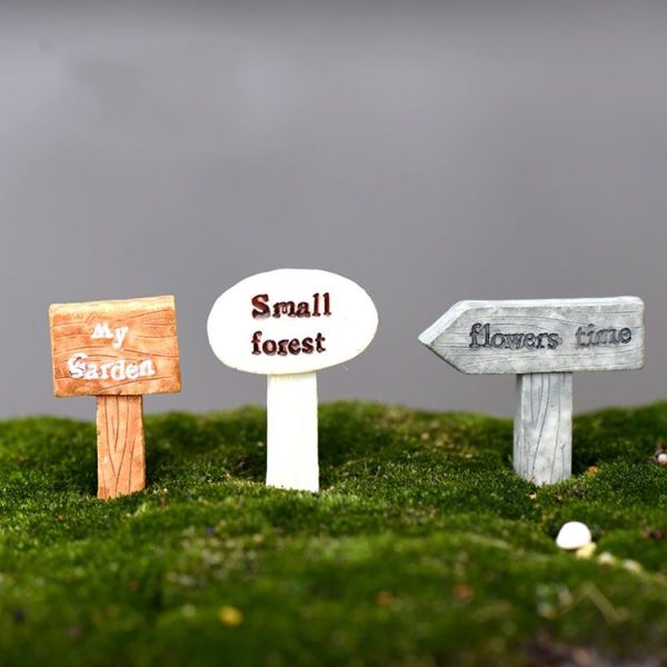 Succulents Moss Micro Landscape Small Ornaments Forest Signs Flower Inserts (White) - Image 5