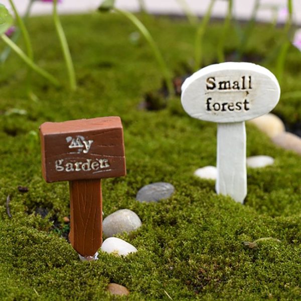 Succulents Moss Micro Landscape Small Ornaments Forest Signs Flower Inserts (White) - Image 6