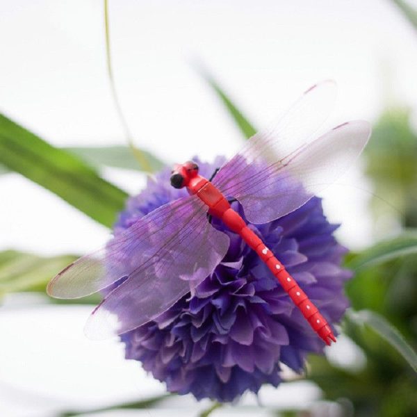 4 PCS / Set Simulation Dragonfly Magnetic Refrigerator Stickers Home Wall Garden Decoration (Pin) - Image 2