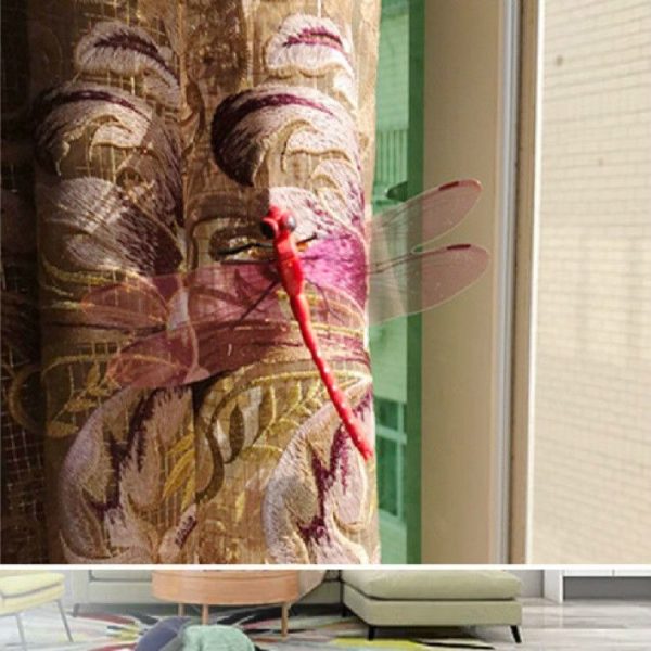 4 PCS / Set Simulation Dragonfly Magnetic Refrigerator Stickers Home Wall Garden Decoration (Pin) - Image 3
