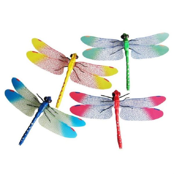 4 PCS / Set Simulation Dragonfly Magnetic Refrigerator Stickers Home Wall Garden Decoration (Pin) - Image 5
