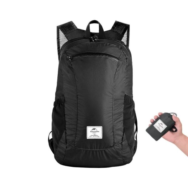Naturehike Ultra-light Portable Outdoor Waterproof Bag Travel Double Shoulder Foldable Backpack, Capacity: 22L (Black)