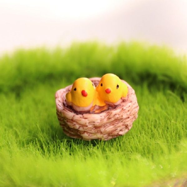 3 PCS Mini Bird Nest and Birds Meaty Small Ornaments Micro Landscape Accessories - Image 2