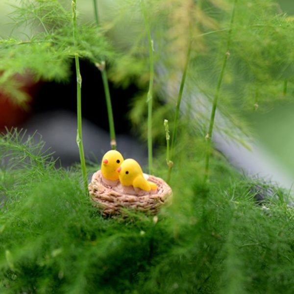 3 PCS Mini Bird Nest and Birds Meaty Small Ornaments Micro Landscape Accessories - Image 3