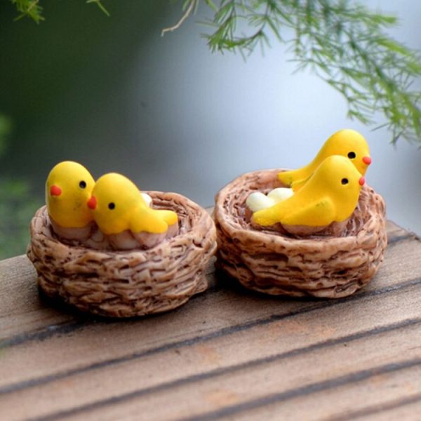 3 PCS Mini Bird Nest and Birds Meaty Small Ornaments Micro Landscape Accessories - Image 5