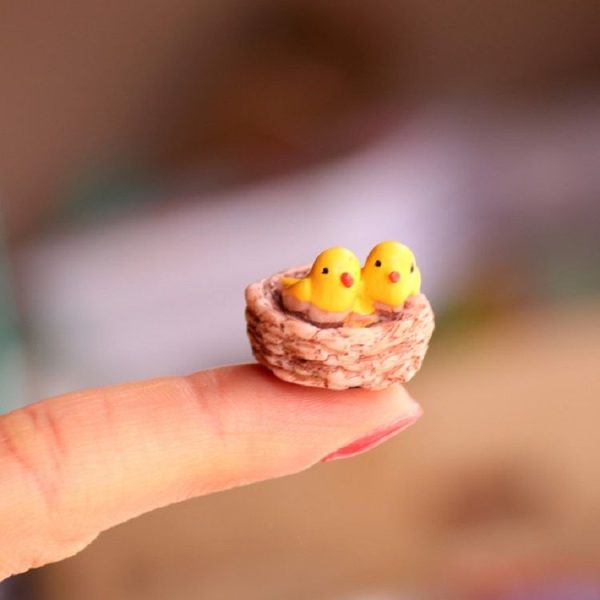 3 PCS Mini Bird Nest and Birds Meaty Small Ornaments Micro Landscape Accessories - Image 6