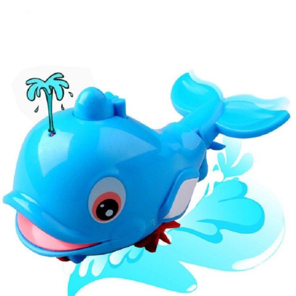 6 PCS / Box Dolphins Playing in Water Baby Shower Pull Water Spray Toy (Blue) - Image 2