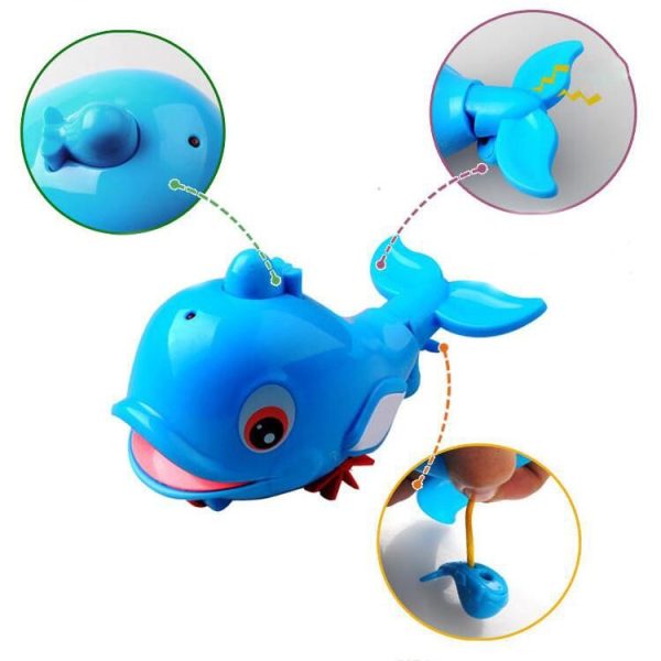 6 PCS / Box Dolphins Playing in Water Baby Shower Pull Water Spray Toy (Blue) - Image 5