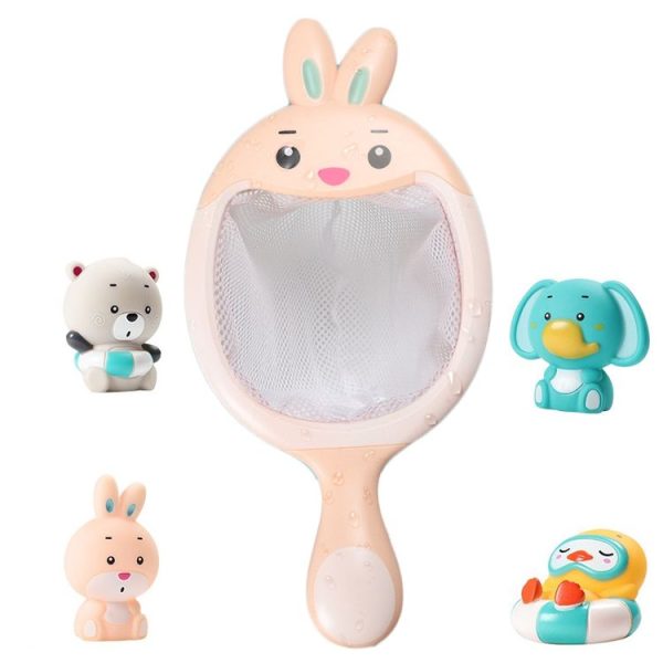 5 PCS / Set Children Fish Fishing Toys Bathroom Cartoon Animals Playing with Water Toys (Big Rabbit Head) - Image 2