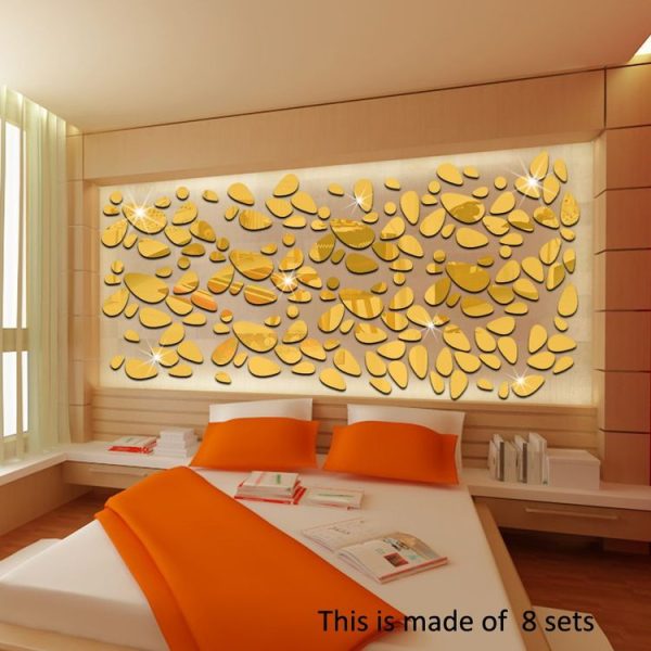 12 PCS / S 3D Mirror Removable Wall Sticker For Living Room Bedroom TV Background Mirror Mural Wall Decor (Silver) - Image 6