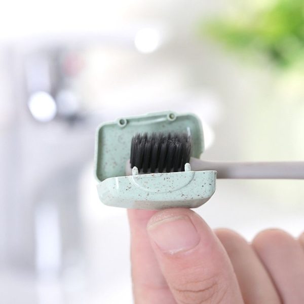 4 PCS Wheat Straw Portable Travel Toothbrush Case Box, Random Delivery - Image 5