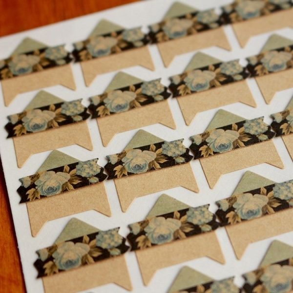 2 PCS Retro Flower Phase Corner Stickers Kraft Paper Corner Stickers (Pattern Brush) - Image 4