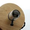 Retro Desktop Decoration Solid Wood E27 Base Lamp Holder without Light Source, EU Plug (Brown) - Image 3