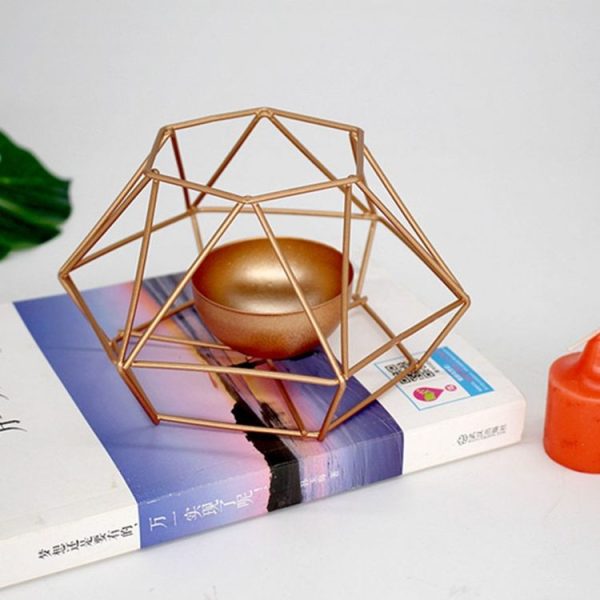 Creative Modern Minimalist Geometric Wrought Iron Gold Candle Holder Ornaments Home Decorations Romantic Candlelight Ornaments, Size: S - Image 6