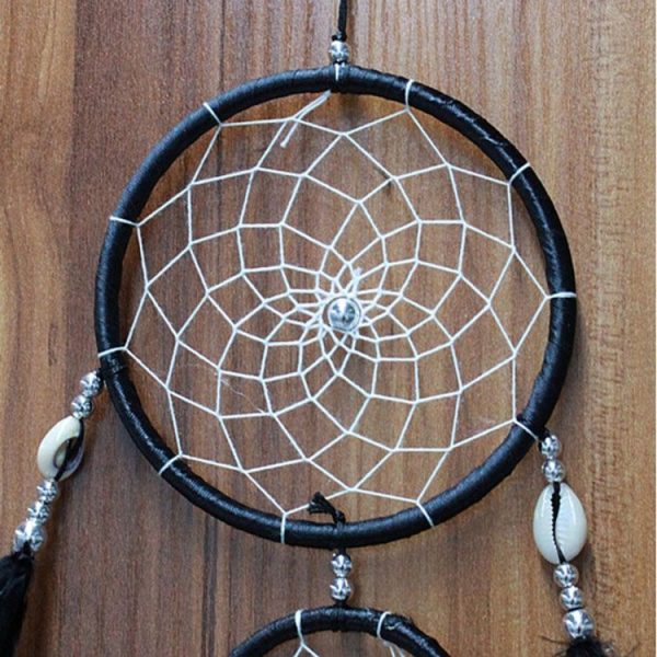 Creative Hand-Woven Crafts Dream Catcher Home Car Wall Hanging Decoration (Black) - Image 4