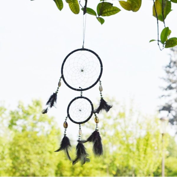 Creative Hand-Woven Crafts Dream Catcher Home Car Wall Hanging Decoration (Black) - Image 5