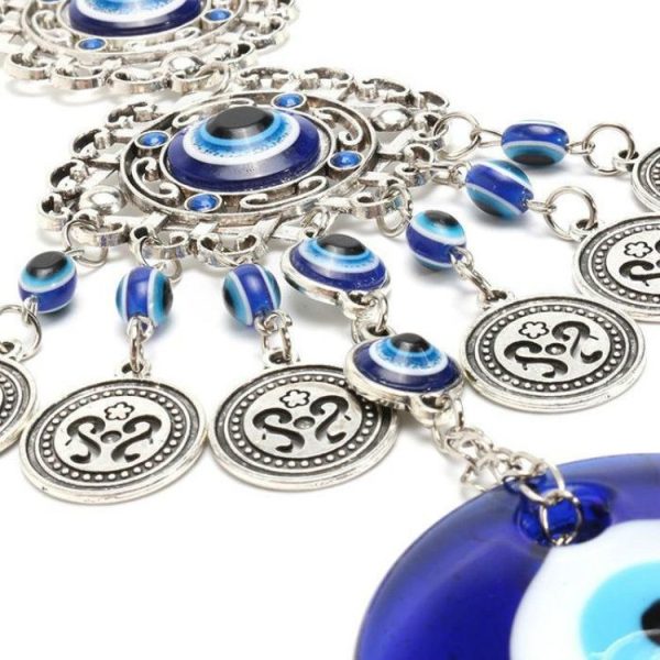 2 PCS Home Gifts Blue Glass Evil Eye Pendant Amulet Wall Hanging Decoration - Image 2