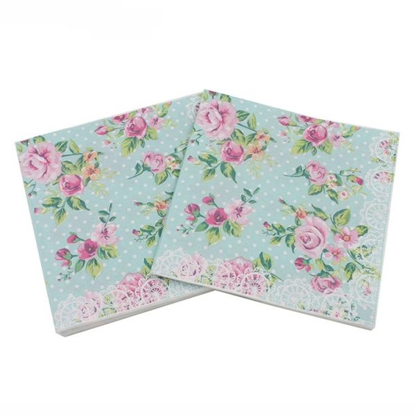 Colorful Printed Flower Wedding Banquet Napkins Placemats - Image 2
