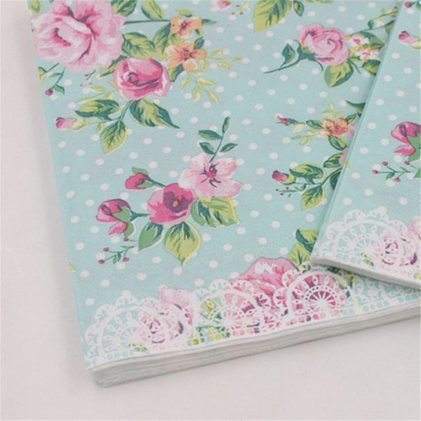 Colorful Printed Flower Wedding Banquet Napkins Placemats - Image 5