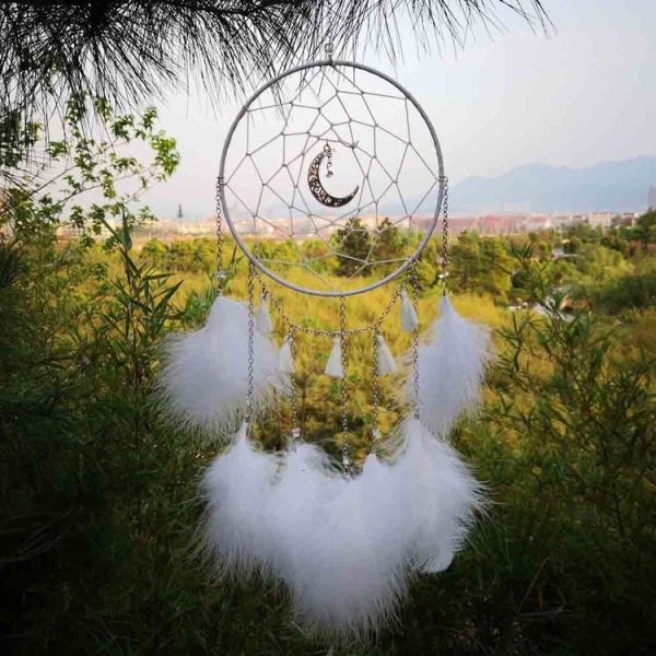 Handmade Decorative Dream Catcher Wall Hanging Dreamcatcher Feather Crafts Kids Stuff Wall Room Decor (white) - Image 6