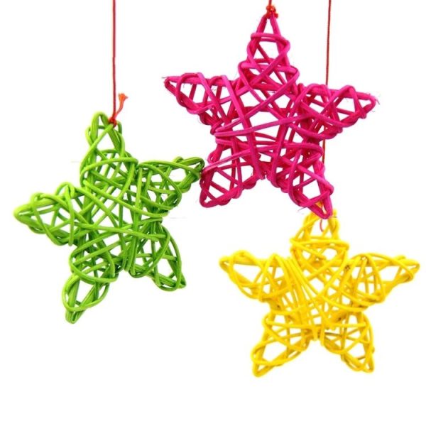 10 PCS 6cm Artificial Straw Ball DIY Decoration Rattan Stars Christmas Decor Home Ornament Supplies (Coffee) - Image 5