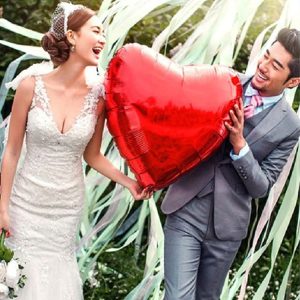 32 Inch Heart Shape Inflatable Foil Balloons Helium Balloon Birthday Party Wedding Decoration, Size: 75cm (Red)