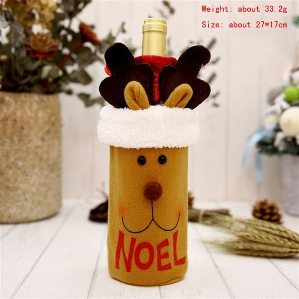 Wine Cover Bottle Bags Christmas Dinner Party Table Decorations (Deer) - Image 2