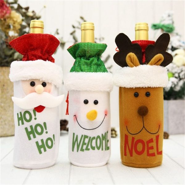 Wine Cover Bottle Bags Christmas Dinner Party Table Decorations (Deer) - Image 3