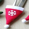 2 Bags Merry Christmas Knife Fork Tableware Holder Snowflakes Christmas Hat Christmas Decorations (Red) - Image 6
