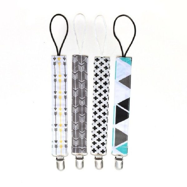 4 PCS / Set Baby Pacifier Chain Clip Cotton Double Printed Pacifier Chain (Cross Arrow) - Image 2